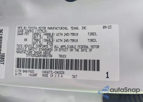 2024 Toyota Tundra Sr 4Wd from USA, damaged, VIN 5TFKB5GD6RX002784